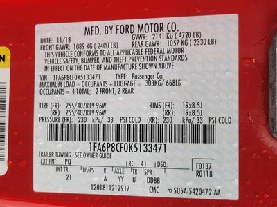 2019 Ford Mustang GT Fastback