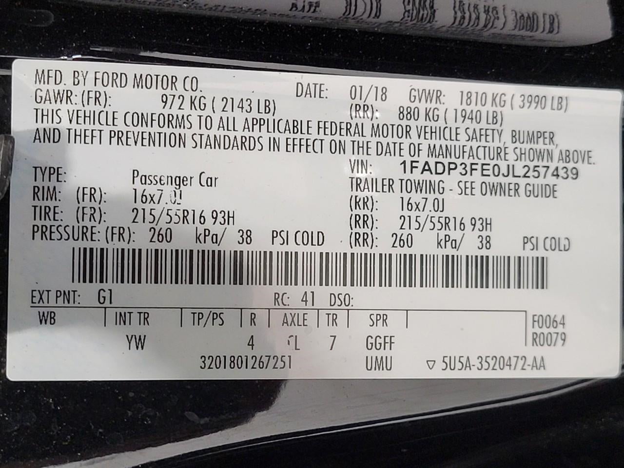 2018 Ford Focus SE Sedan