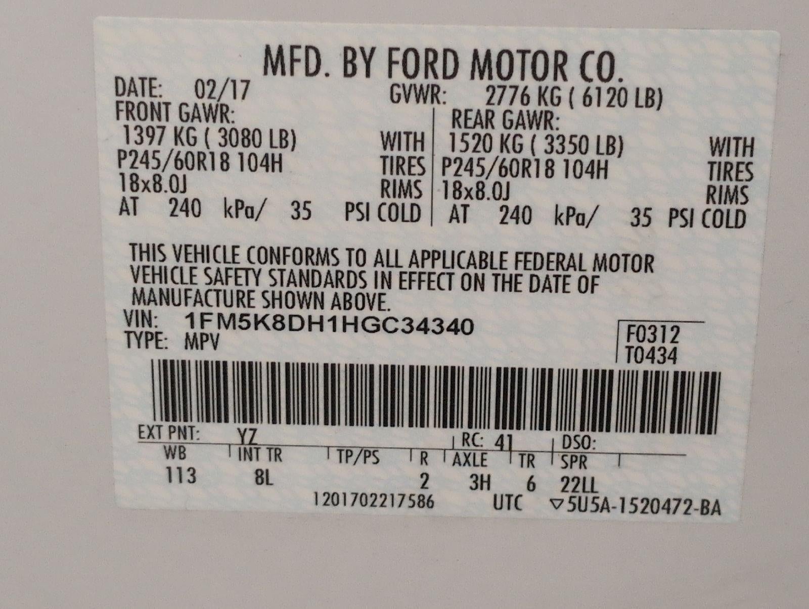 2017 Ford Explorer XLT 4WD