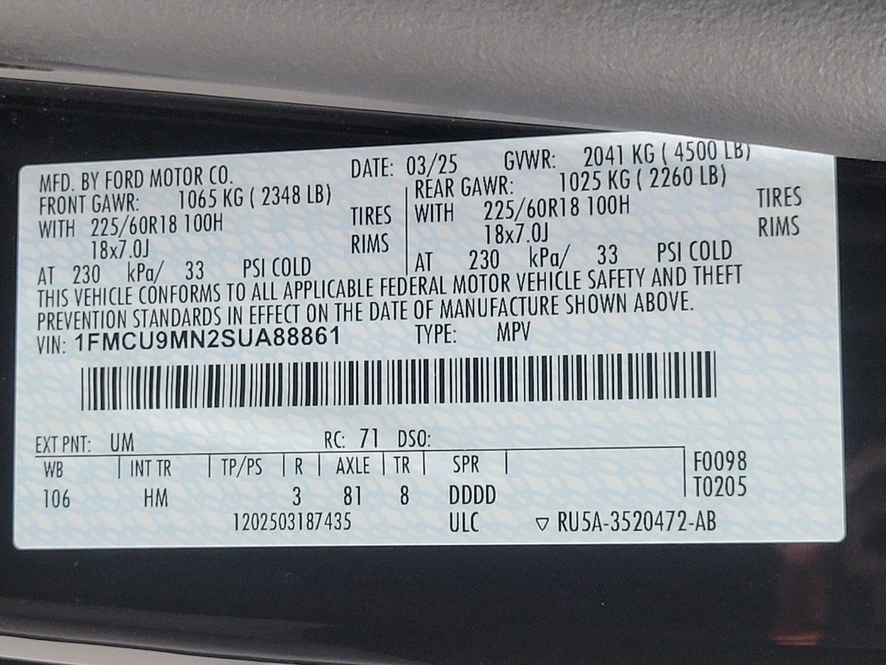 2025 Ford Escape ST-Line AWD