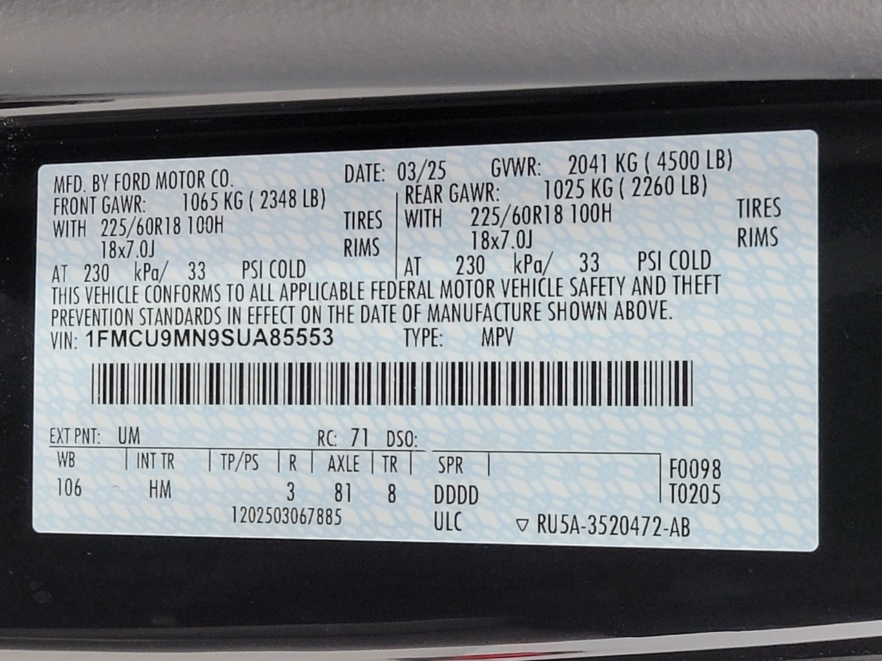 2025 Ford Escape ST-Line AWD