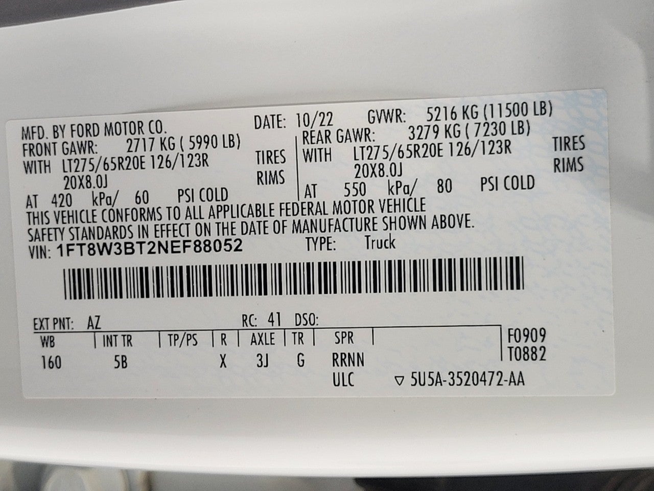 2022 Ford Super Duty F-350 SRW LARIAT 4WD Crew Cab 6.75' Box