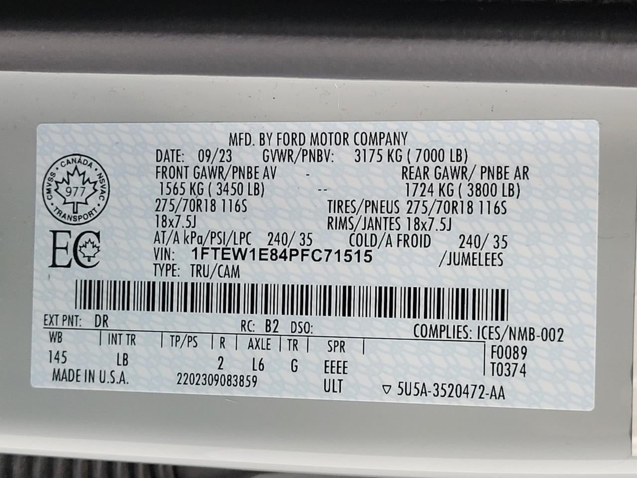 2023 Ford F-150 Tremor 4WD SuperCrew 5.5' Box