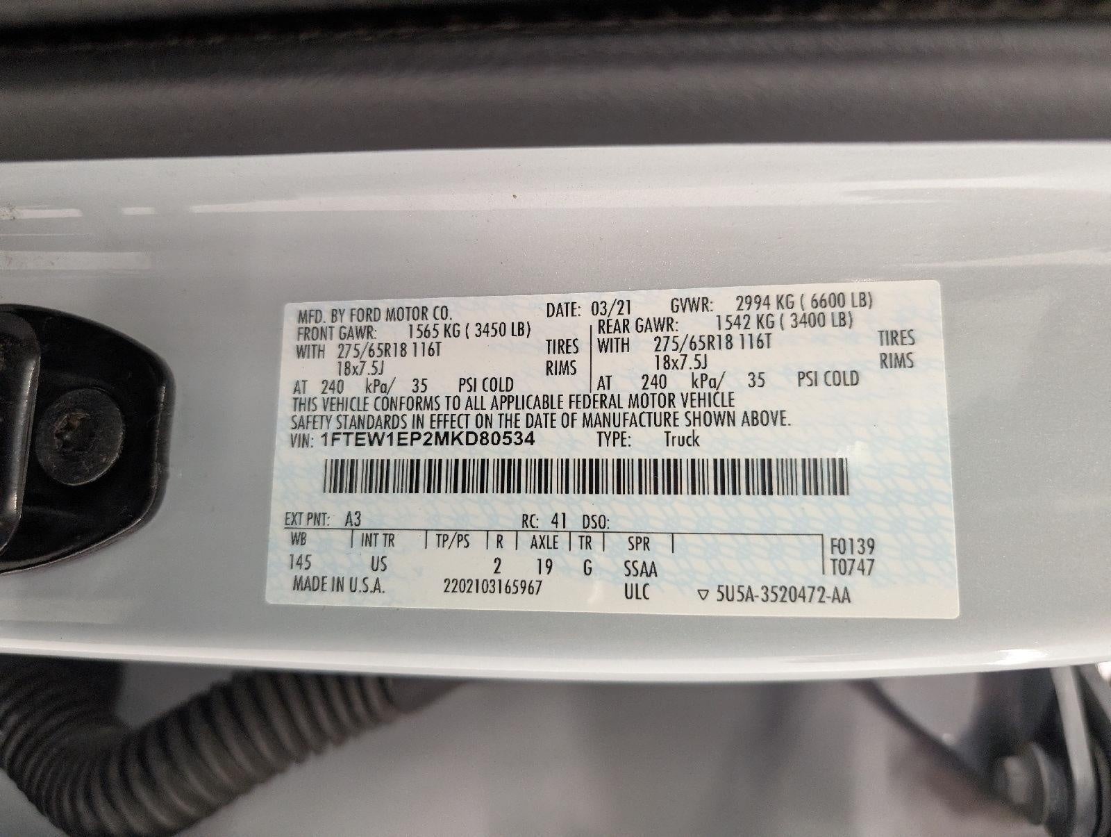 2021 Ford F-150 XLT 4WD SuperCrew 5.5' Box
