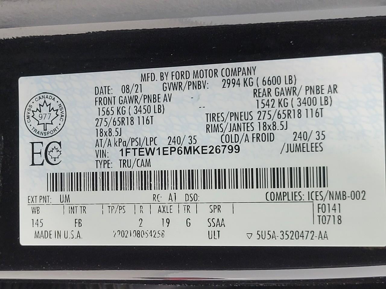 2021 Ford F-150 XLT 4WD SuperCrew 5.5' Box