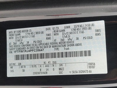 2023 Ford F-150 RAPTOR R 4WD SUPERCREW 5.5' BOX