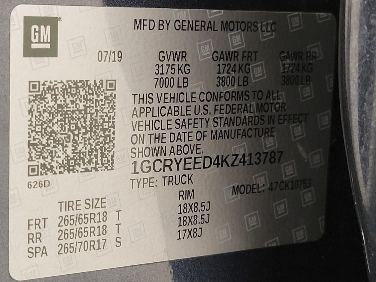 2019 Chevrolet Silverado 1500 4WD Double Cab 147 RST