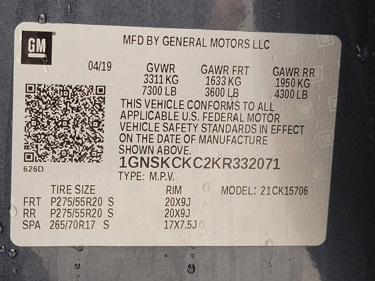 2019 Chevrolet Tahoe 4WD 4dr Premier