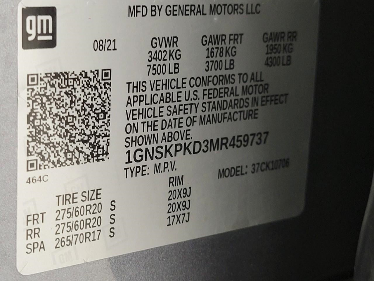 2021 Chevrolet Tahoe 4WD 4dr Z71