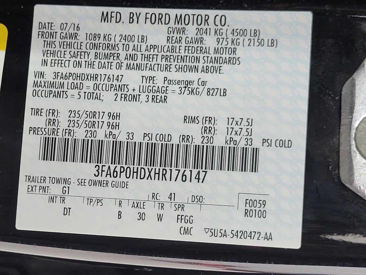 2017 Ford Fusion SE FWD