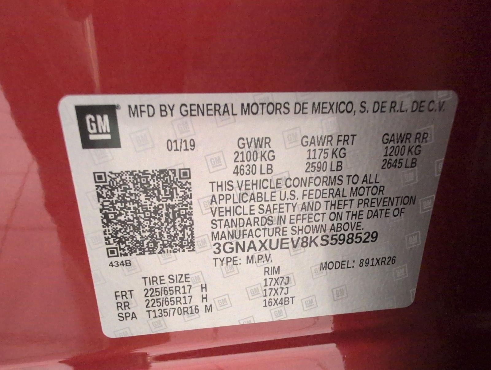 2019 Chevrolet Equinox AWD 4dr LT w/1LT