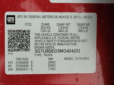 2021 GMC Sierra 1500 4WD Crew Cab 147 SLT