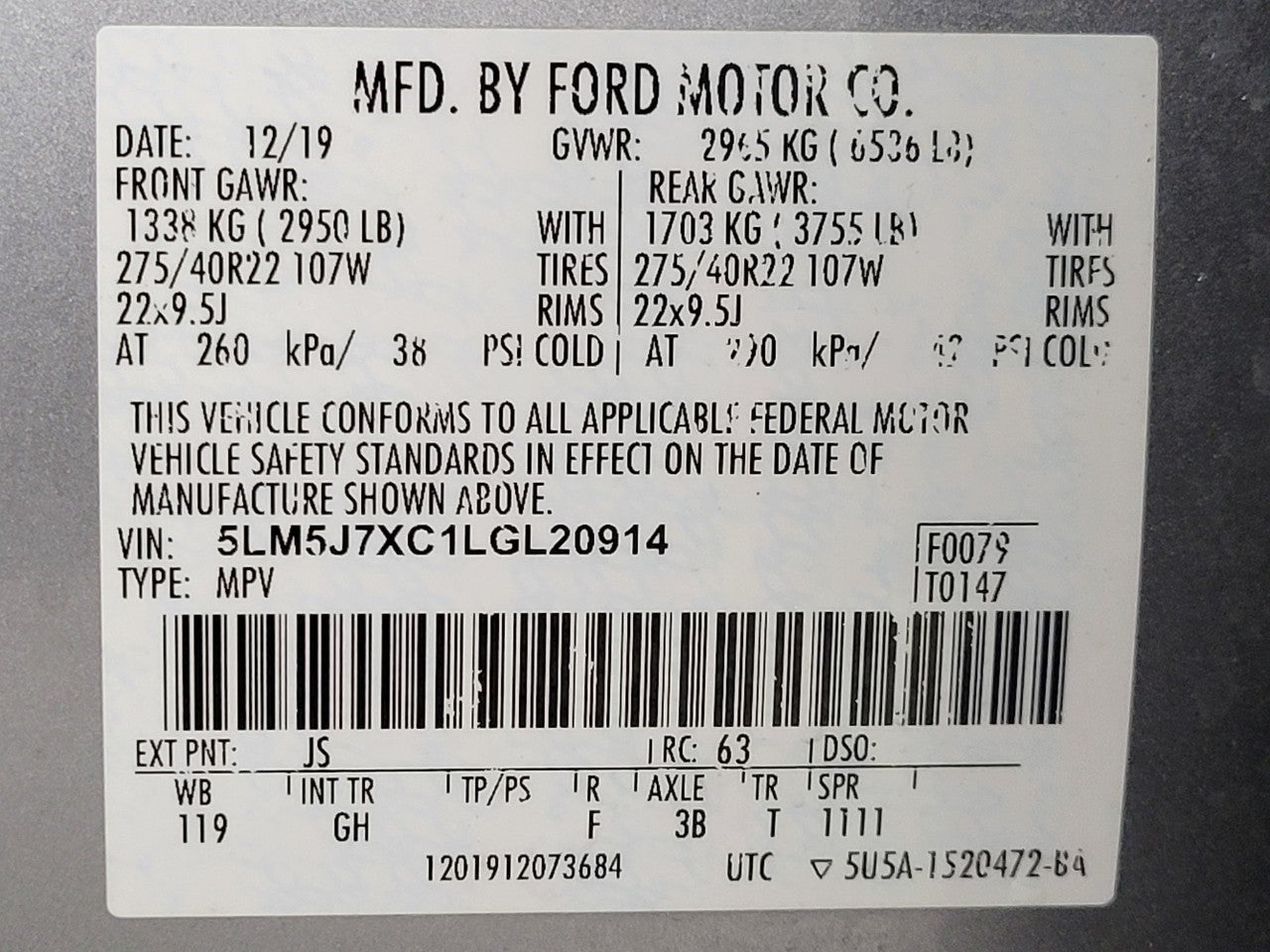 2020 Lincoln Aviator Reserve AWD