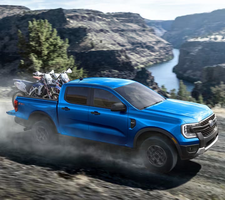 2025 Ford Ranger in a canyon