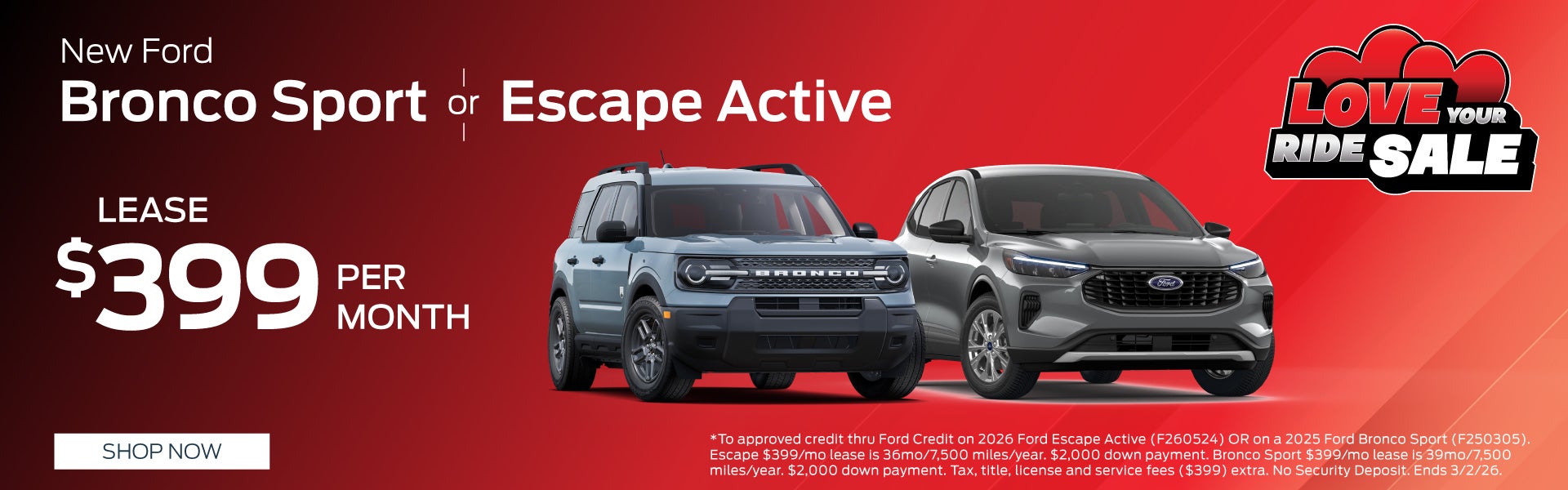 New Ford Bronco Sport or Escape Active